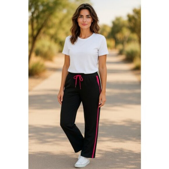 * NWT Black and Pink ATHLETECH Athletic Pants Juniors Size 9 MEDIUM - Picture 1 of 4